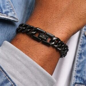 NEW Invicta Elements Men's Bracelet Black Approx 8.26" See Pics Stainless #904